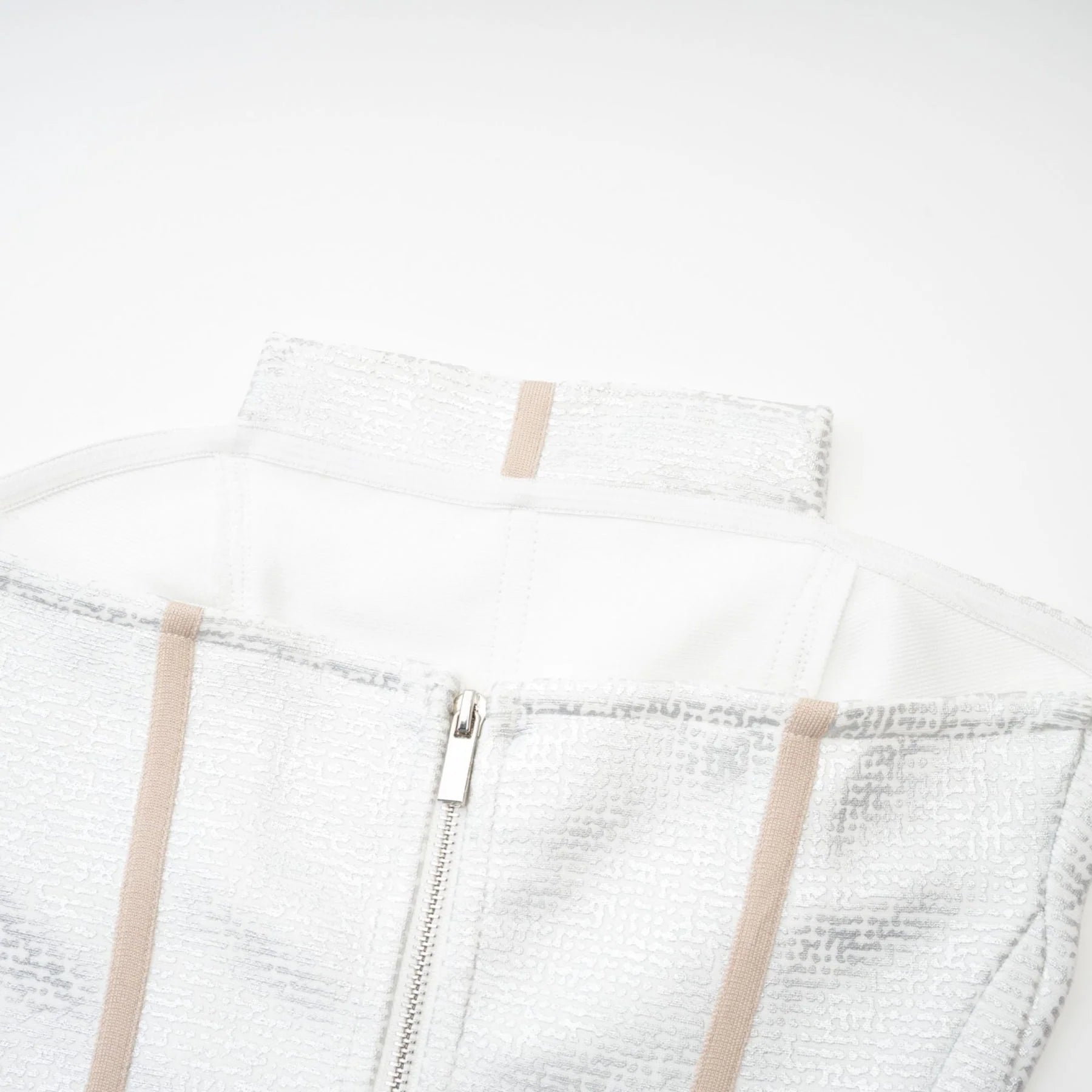 Zaria Mini Dress Silver Off the Shoulder Bandage