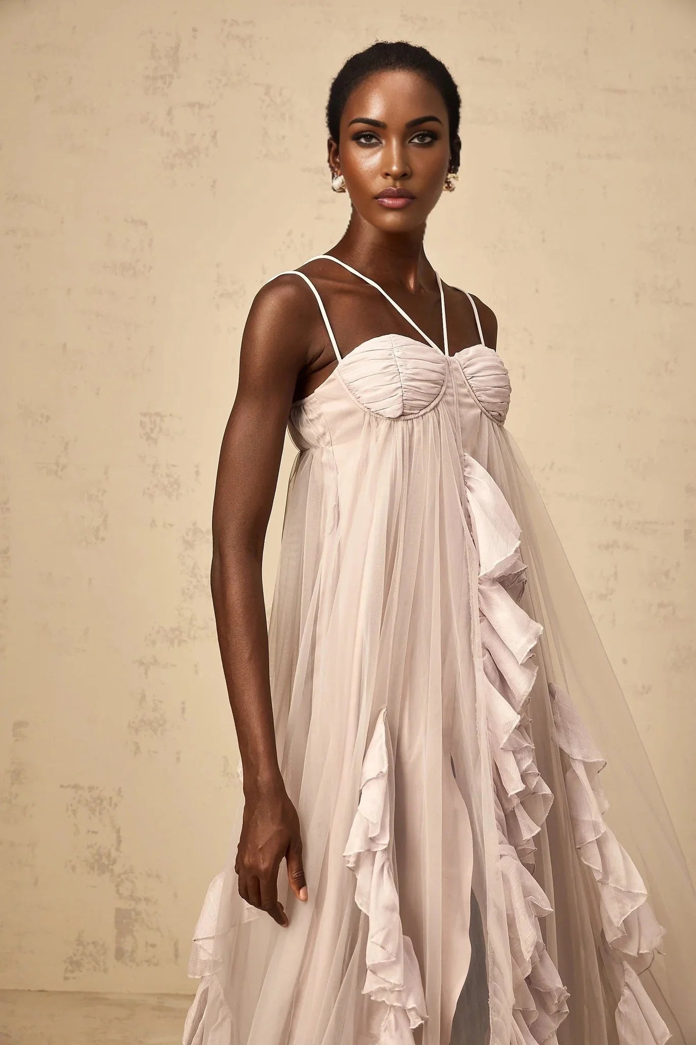 Zaylee Maxi Dress Light Purple Layered Ruffles