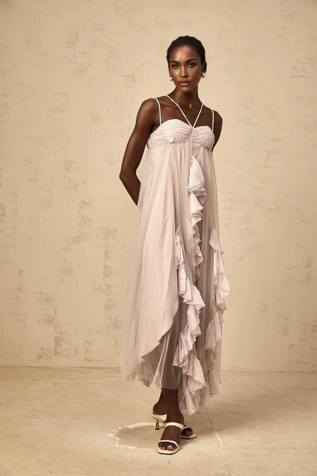 Zaylee Maxi Dress Light Purple Layered Ruffles