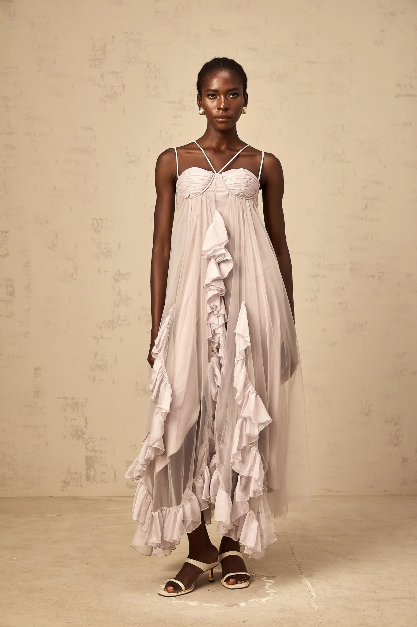 Zaylee Maxi Dress Light Purple Layered Ruffles