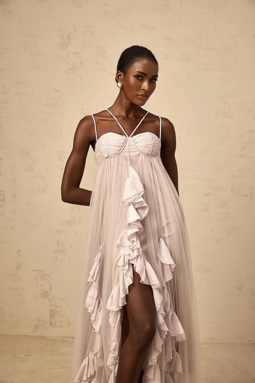 Zaylee Maxi Dress Light Purple Layered Ruffles