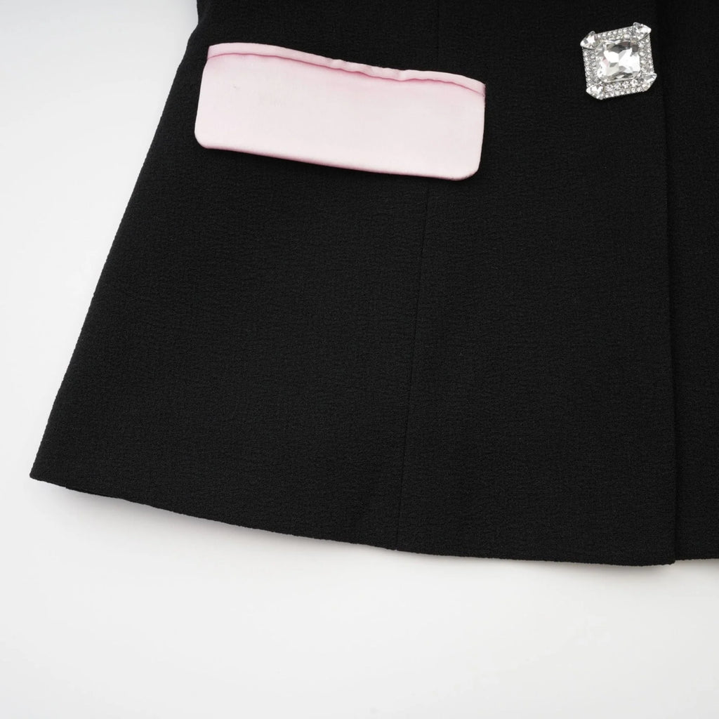 Zelda Jacket & Skirt Pink Black Matching Set