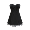 Zephyra Black Bustier Lace Trim Mini Dress