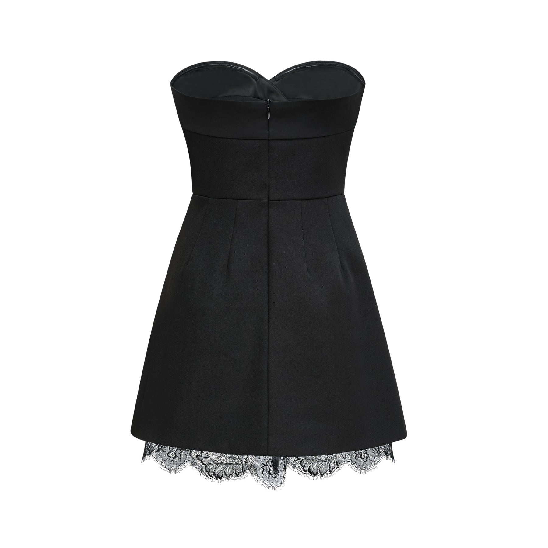 Zephyra Black Bustier Lace Trim Mini Dress