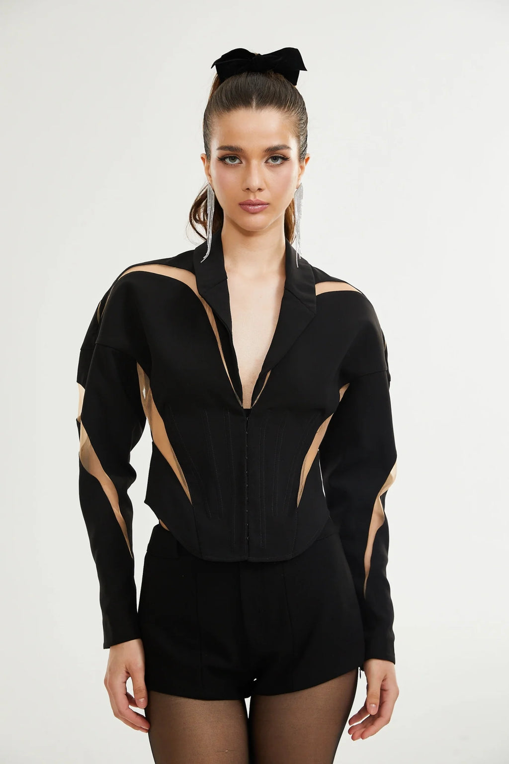 Zita Jacket with Corset Style & Mesh Panels