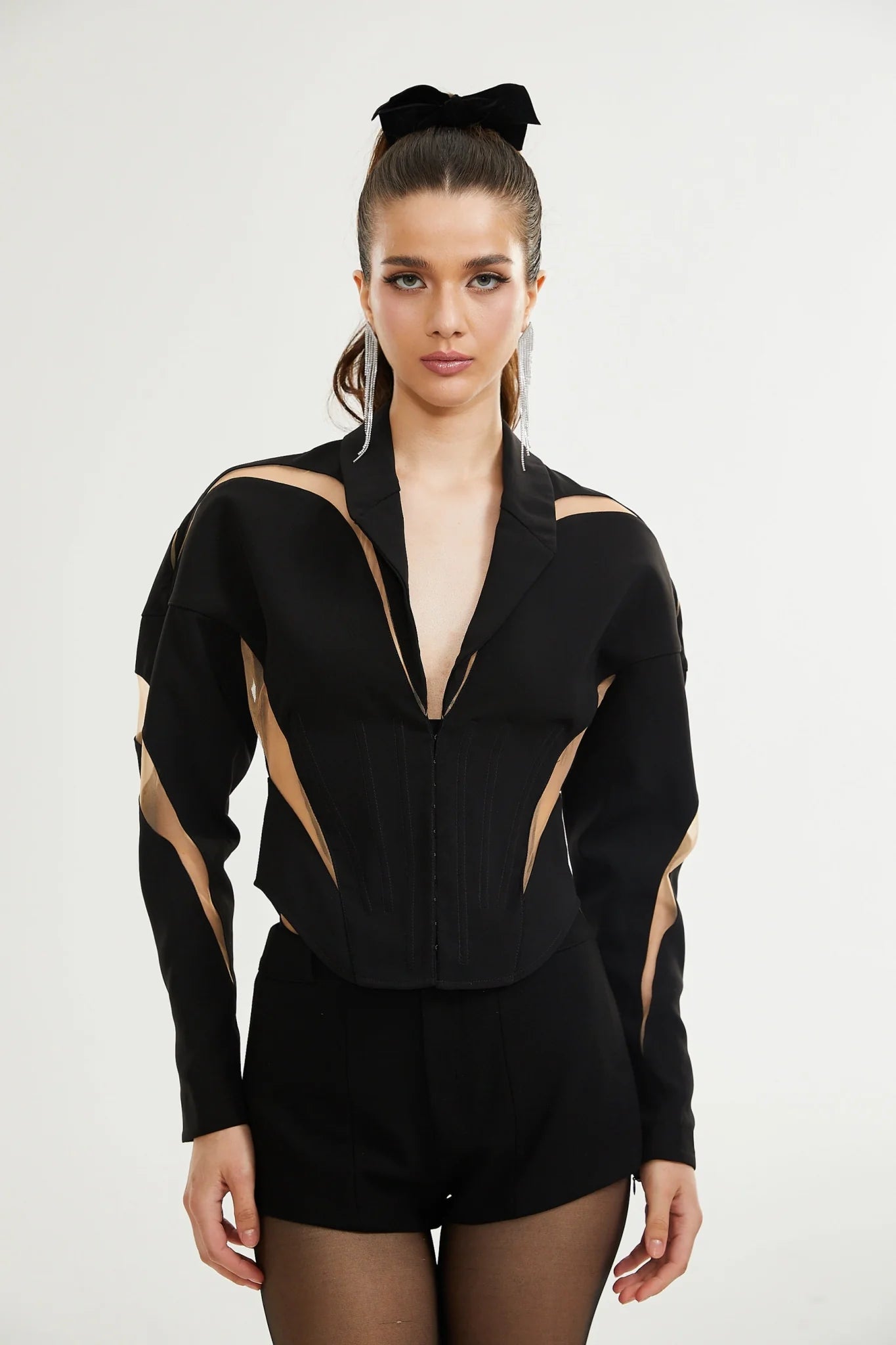 Zita Jacket with Corset Style & Mesh Panels