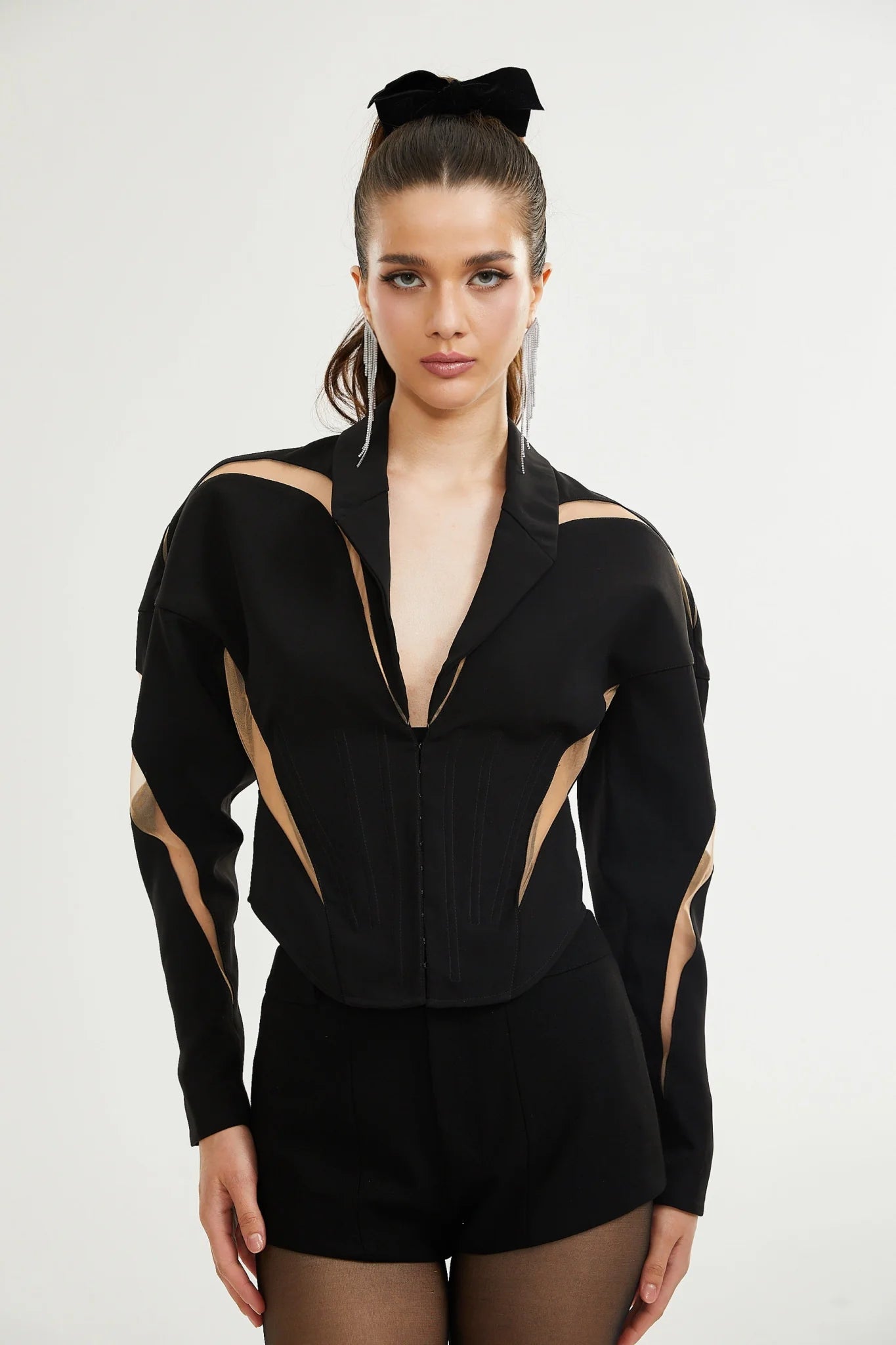 Zita Jacket with Corset Style & Mesh Panels