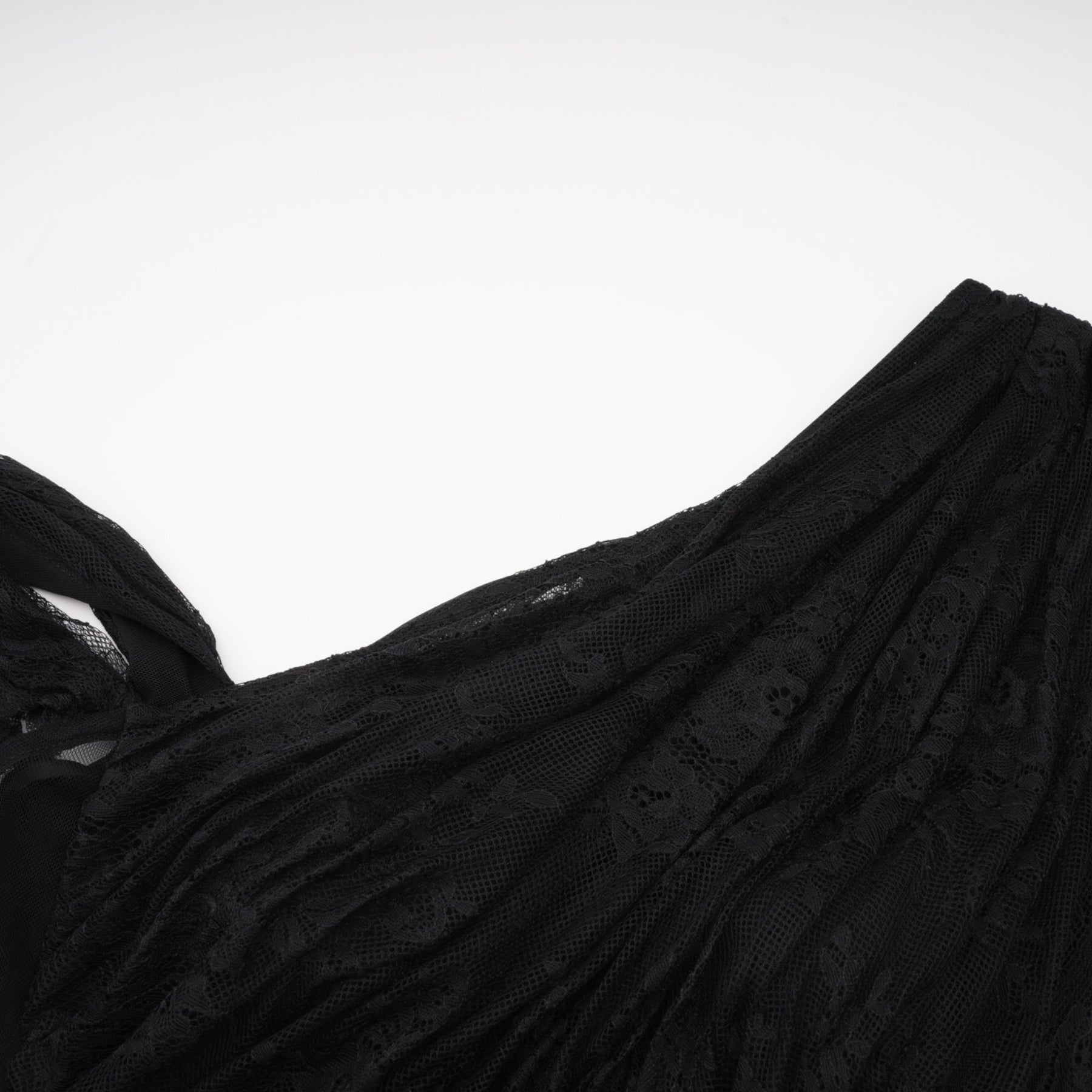 Zita Maxi Dress - Classic Blac - One - Shoulder Asymmetric Design with Lace Detailing