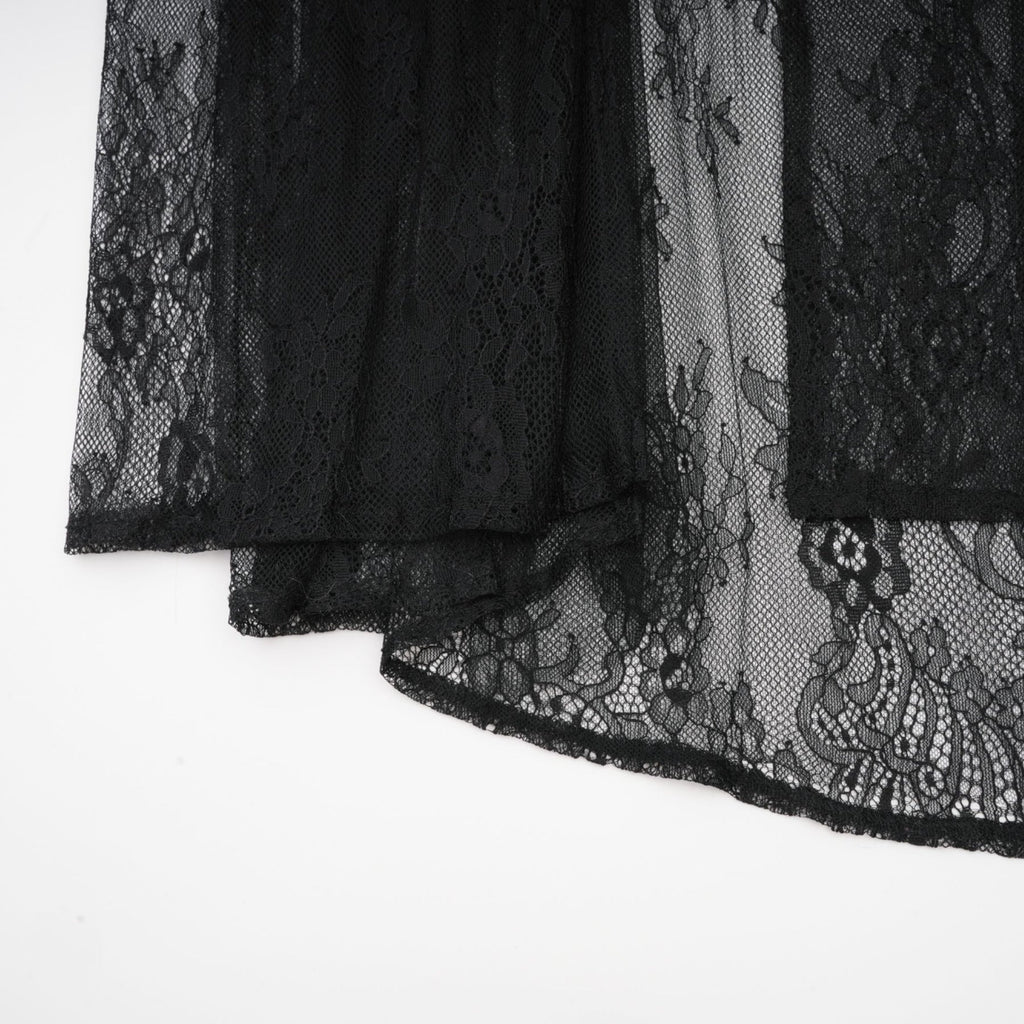Zita Maxi Dress - Classic Blac - One - Shoulder Asymmetric Design with Lace Detailing