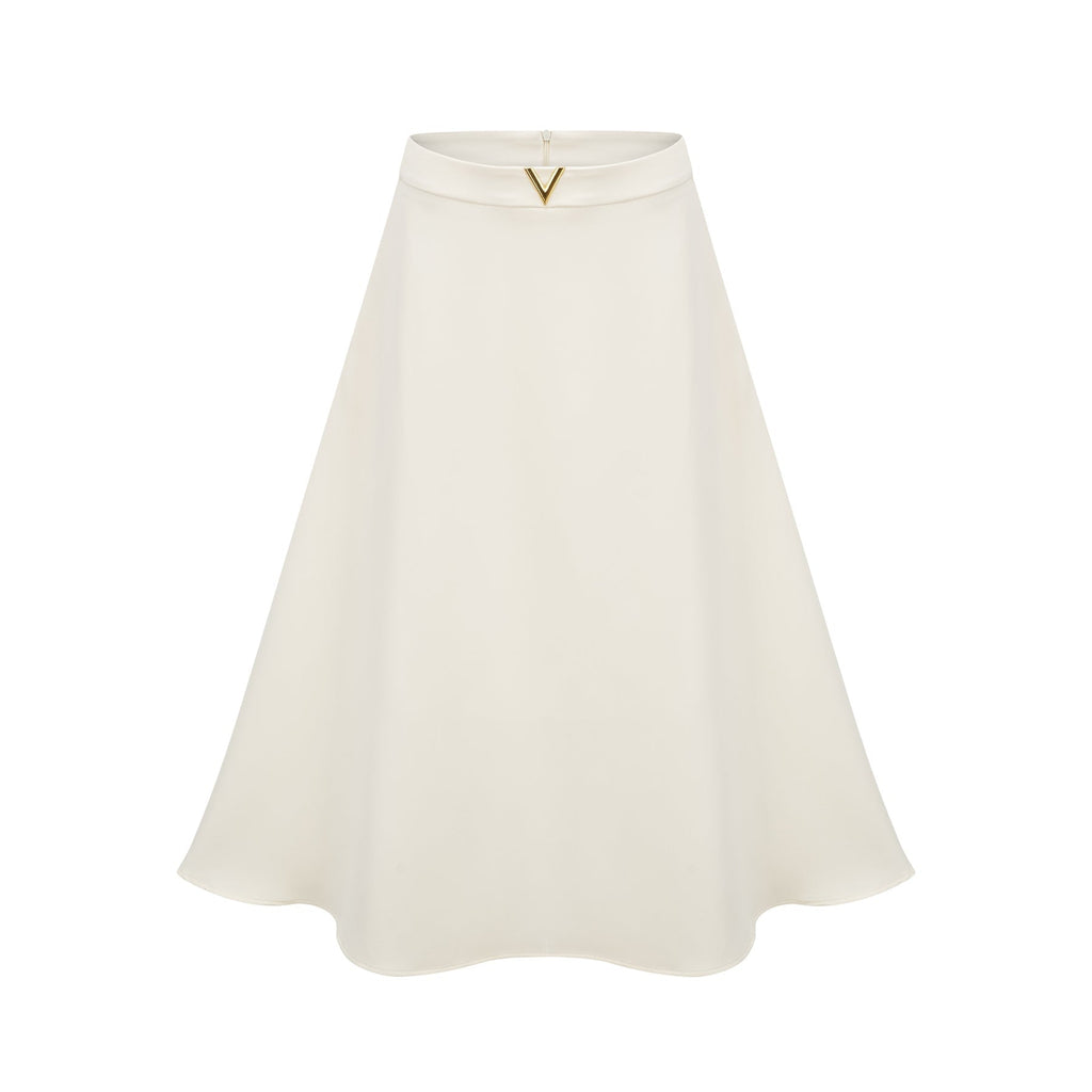 Zita Neutrals Skirt & Top Set 3D Petal Crystal Embellishment