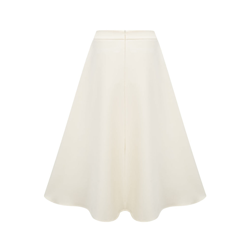 Zita Neutrals Skirt & Top Set 3D Petal Crystal Embellishment