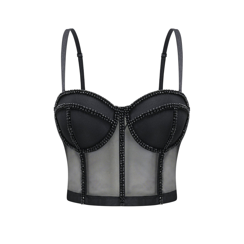 Zoe Corset Top with Embellished Details & Spaghetti Straps