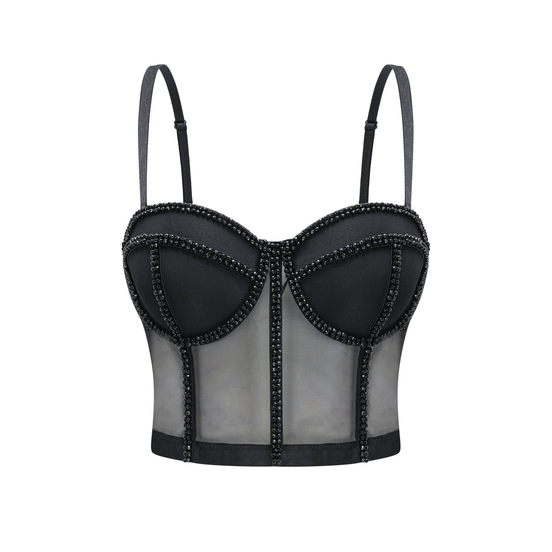 Zoe Corset Top with Embellished Details & Spaghetti Straps