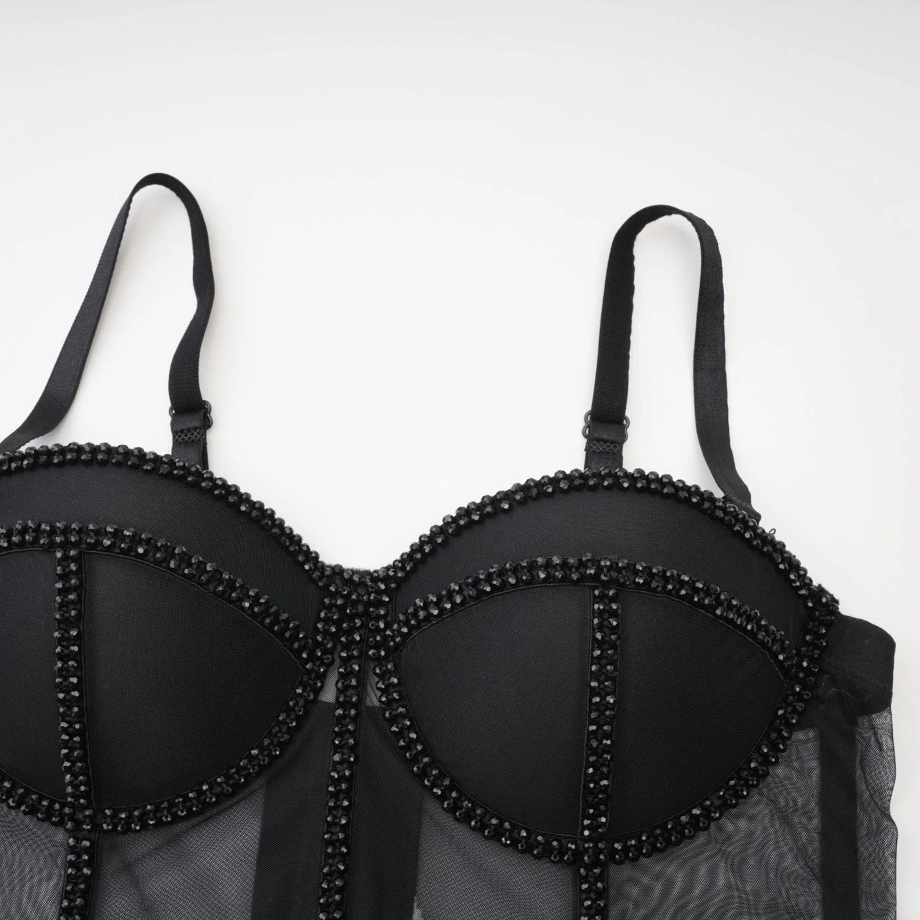 Zoe Corset Top with Embellished Details & Spaghetti Straps