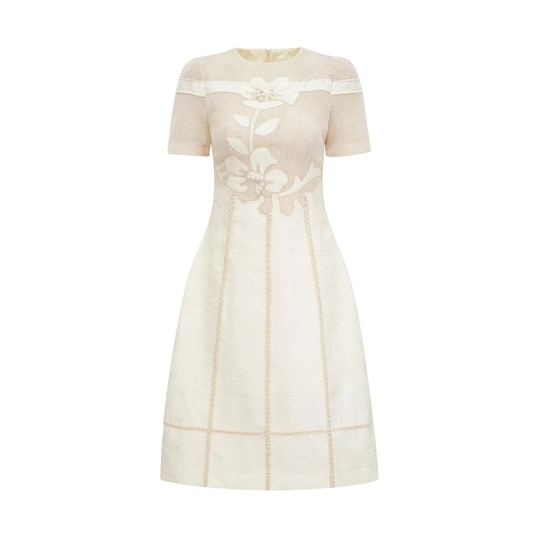 Zoe Floral Embroidery A - Line Midi Dress