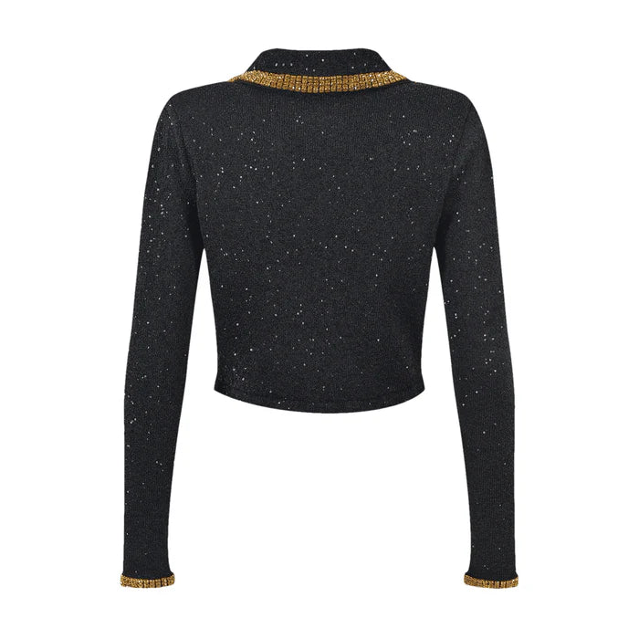 Zoe Jacket & Skirt Black Sequin Matching Set