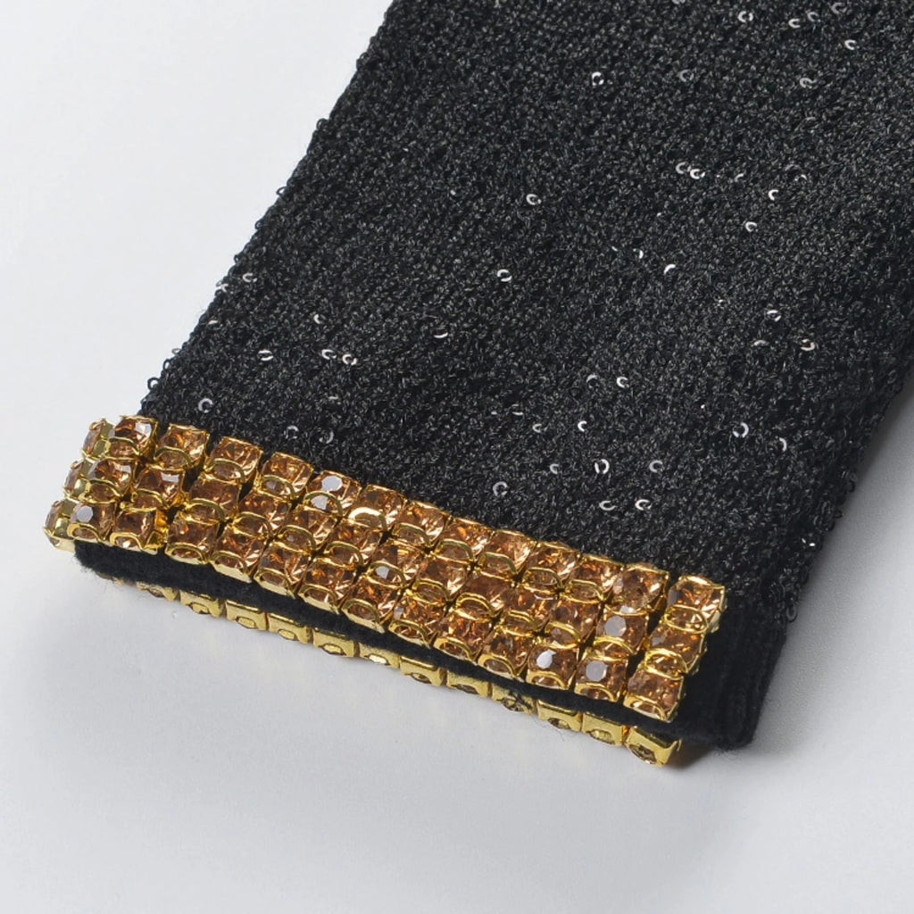 Zoe Jacket & Skirt Black Sequin Matching Set