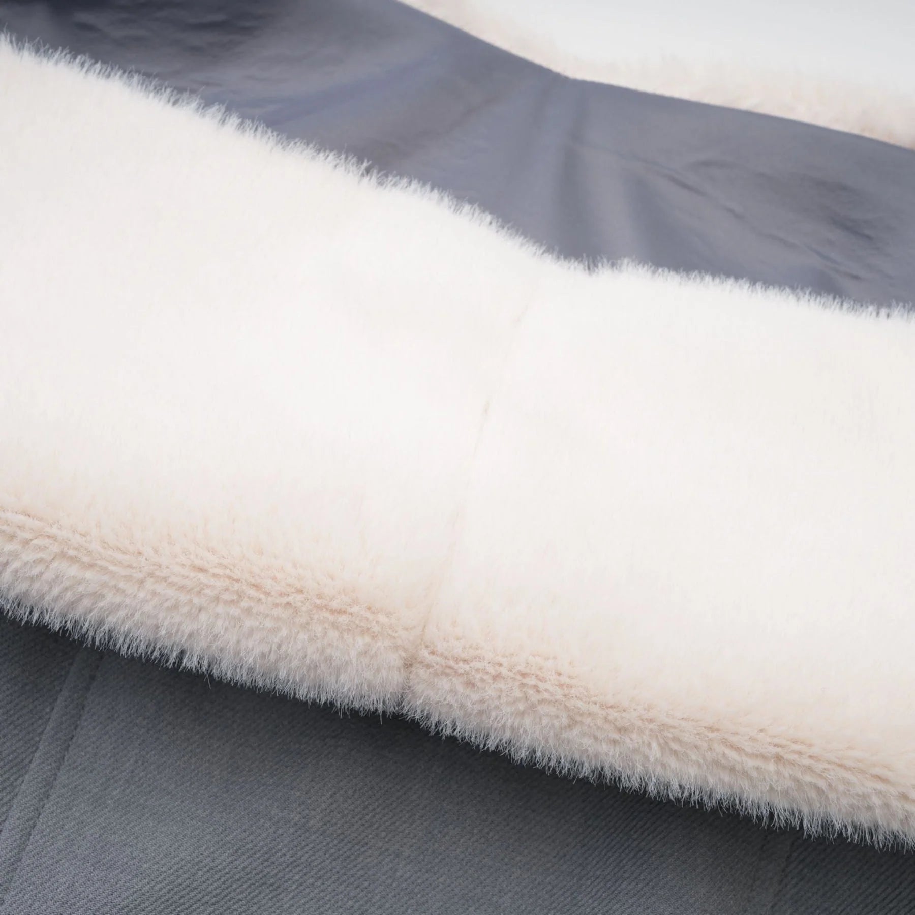 Zuri Mini Dress Grey with Faux Fur Shoulders