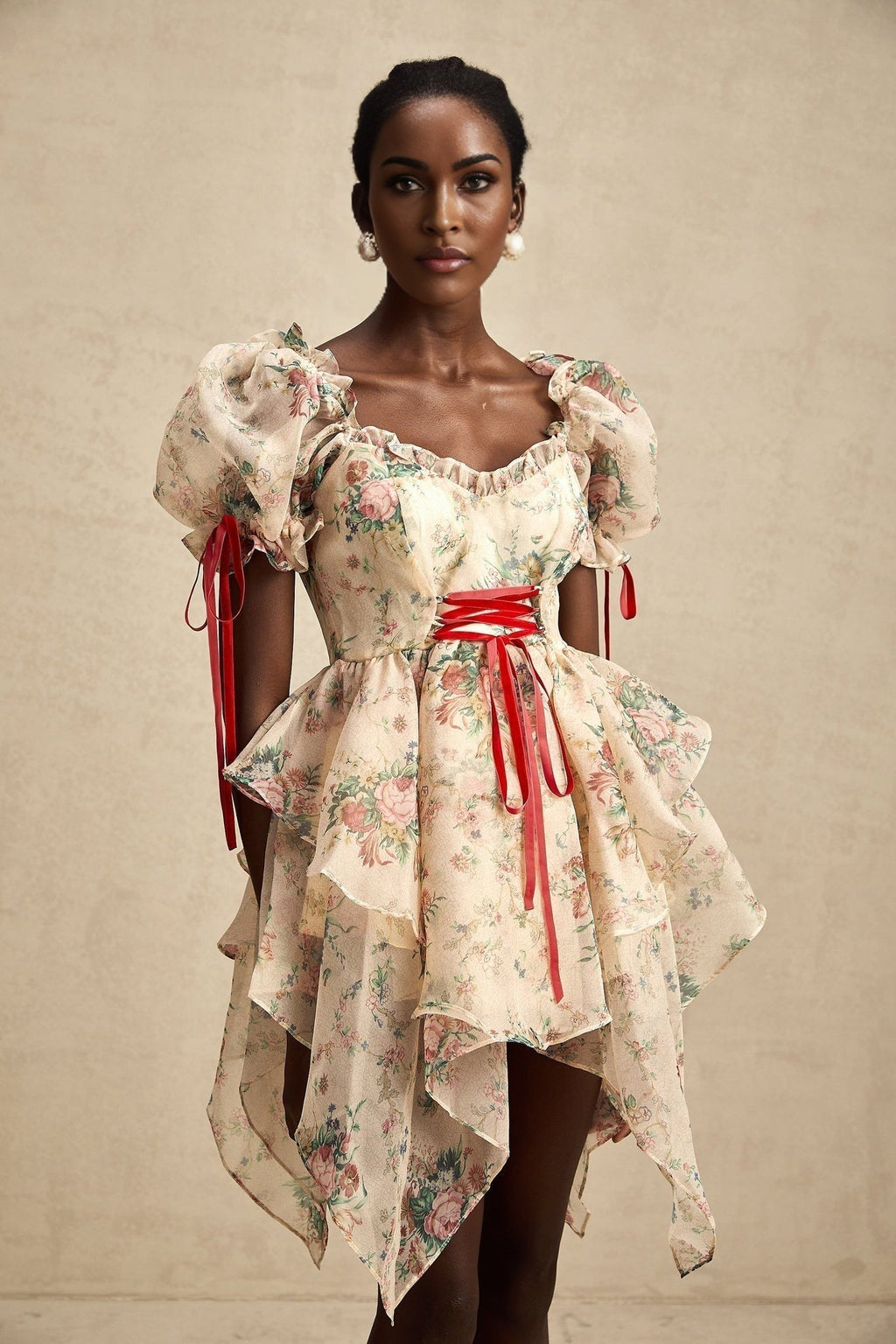 Zuri Mini Dress Sweetheart Neck Floral Print Mini Length