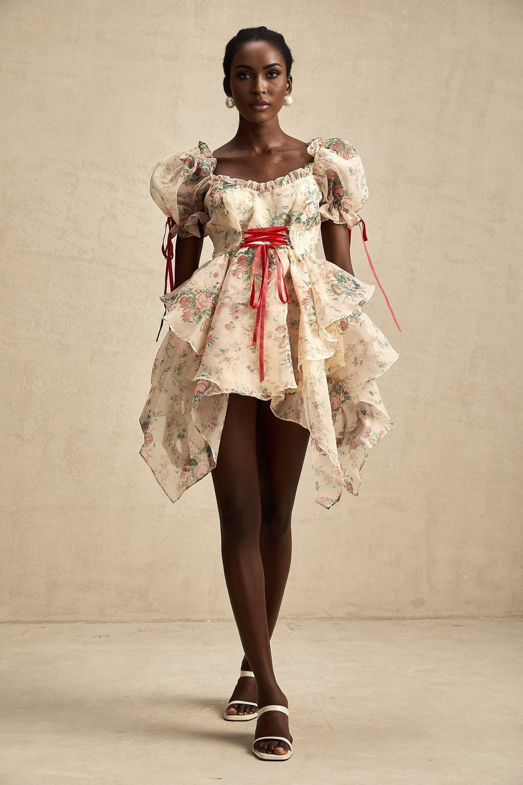 Zuri Mini Dress Sweetheart Neck Floral Print Mini Length