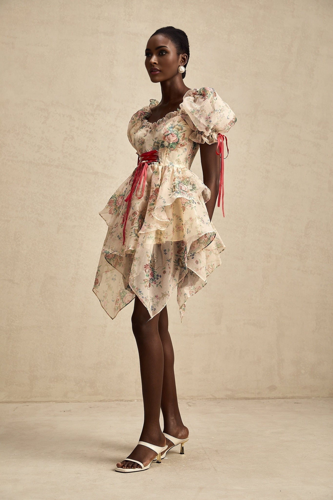 Zuri Mini Dress Sweetheart Neck Floral Print Mini Length