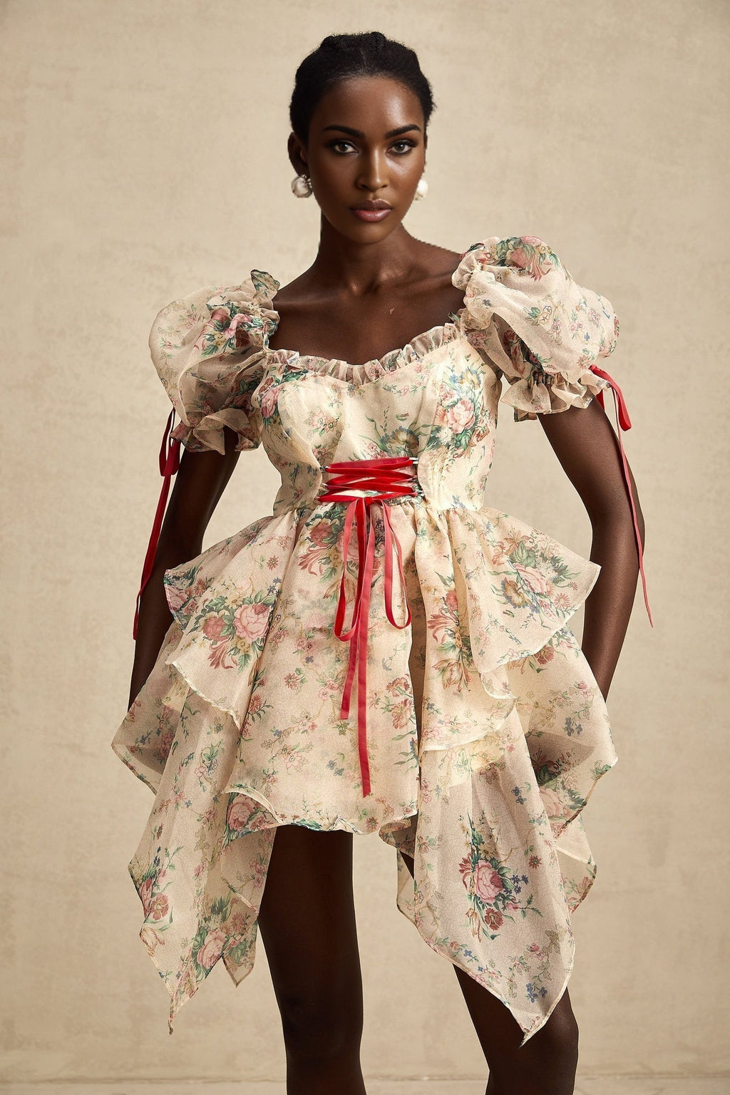 Zuri Mini Dress Sweetheart Neck Floral Print Mini Length