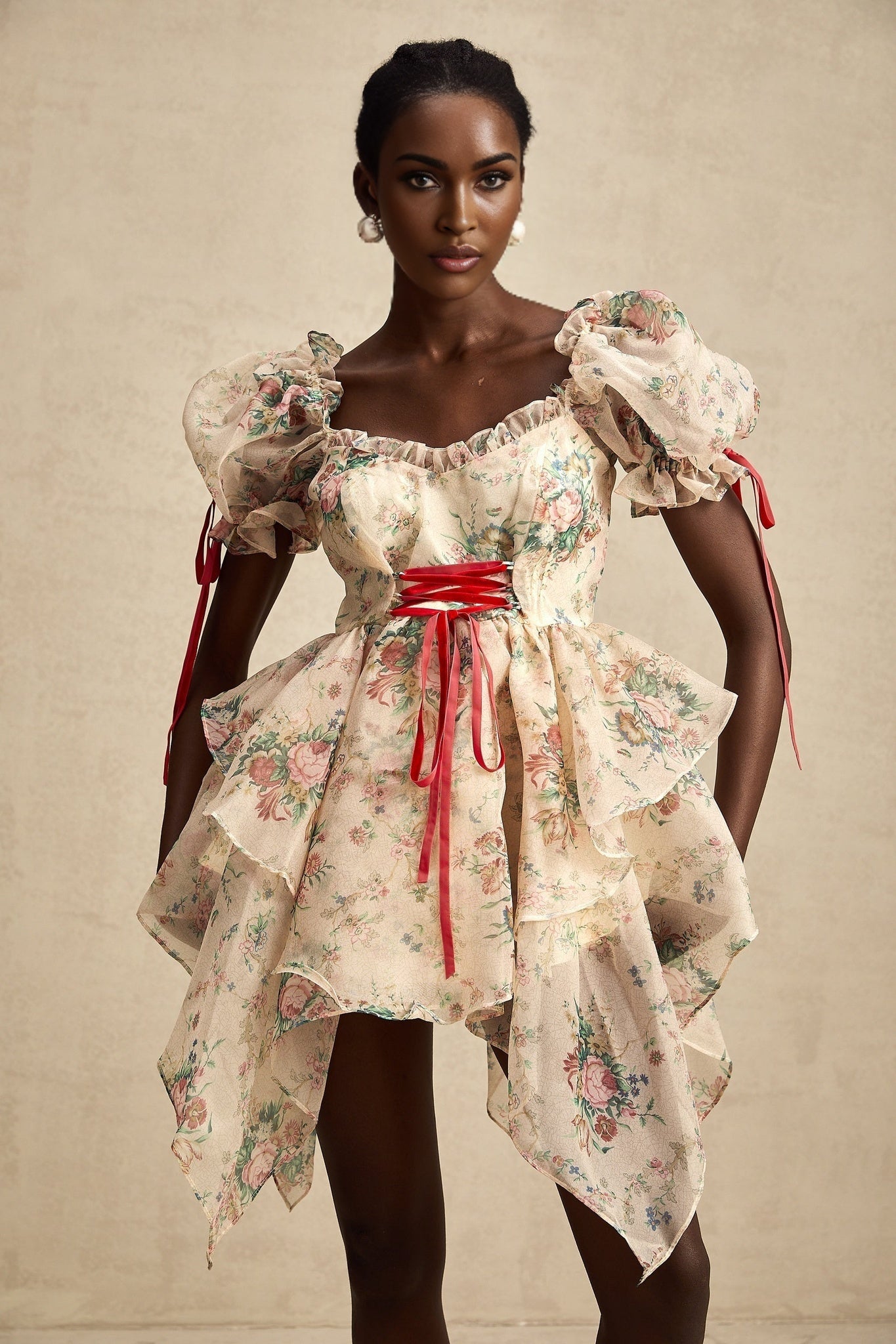Zuri Mini Dress Sweetheart Neck Floral Print Mini Length