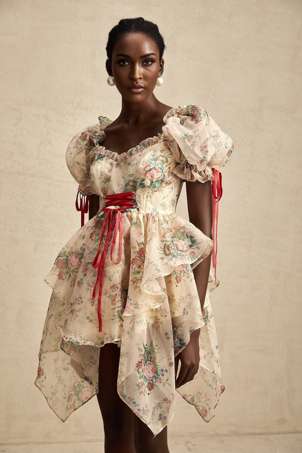 Zuri Mini Dress Sweetheart Neck Floral Print Mini Length