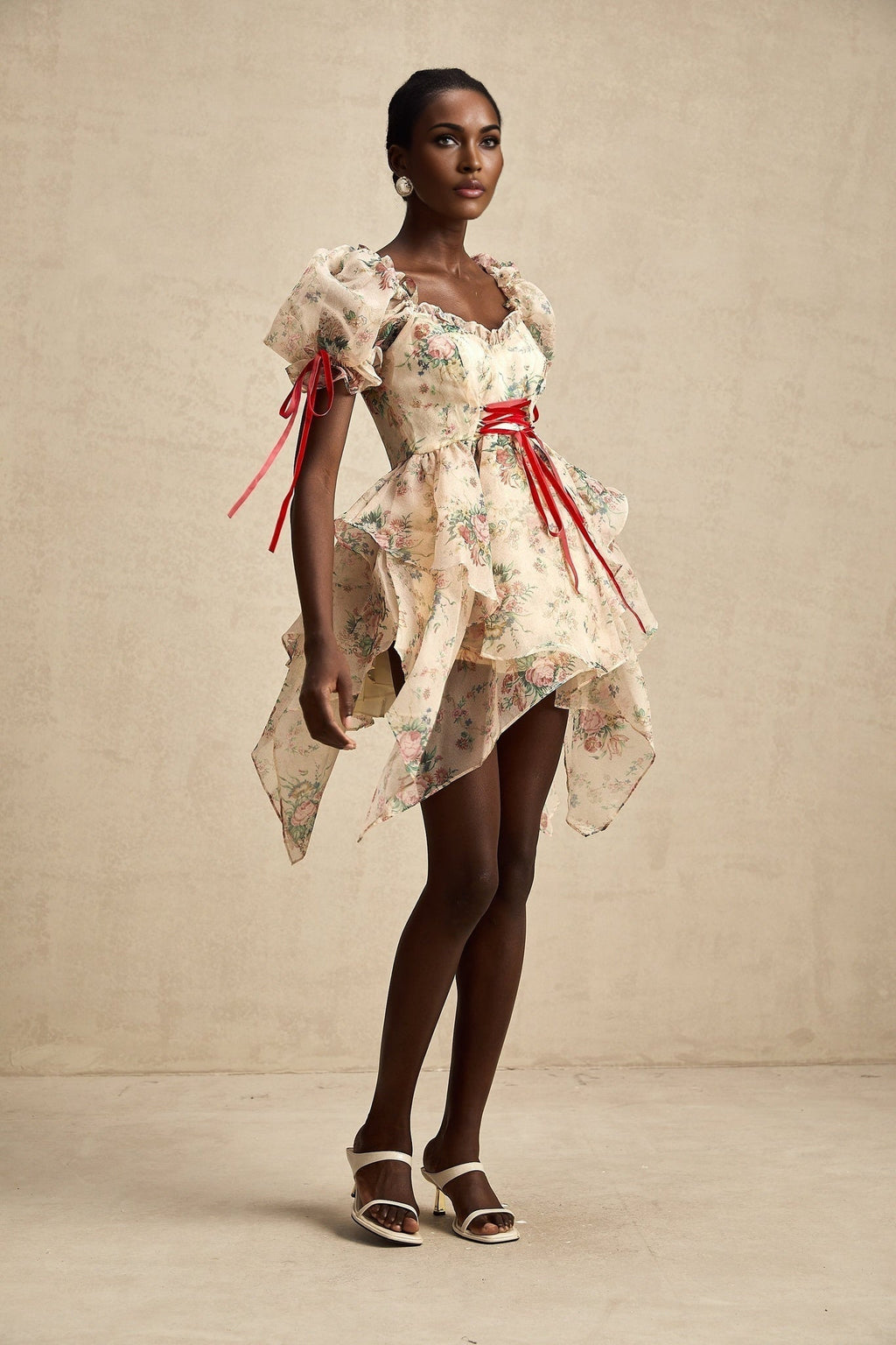 Zuri Mini Dress Sweetheart Neck Floral Print Mini Length