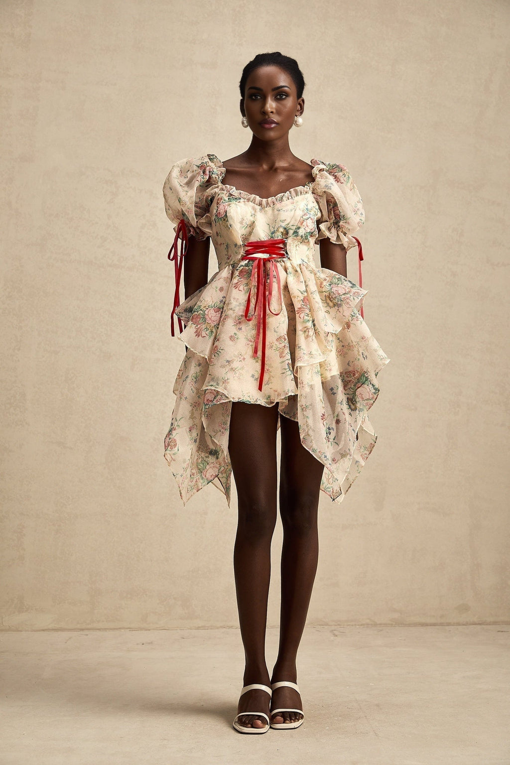 Zuri Mini Dress Sweetheart Neck Floral Print Mini Length