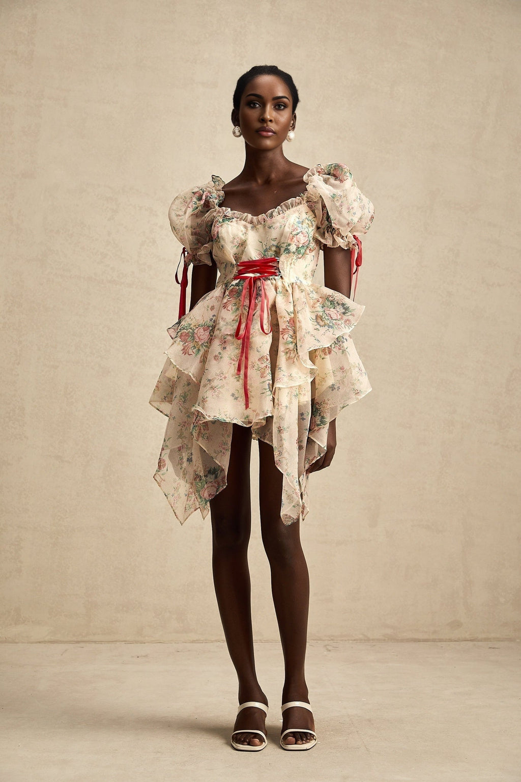 Zuri Mini Dress Sweetheart Neck Floral Print Mini Length